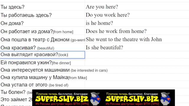 [SuperSliv-biz] Глагол BE-1