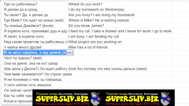 [SuperSliv-biz] 7-3 Present Continuous